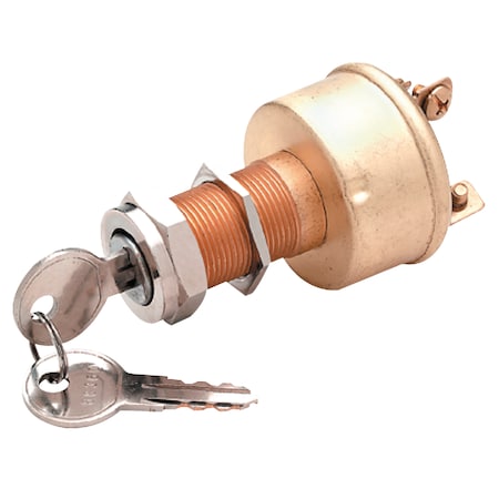 Seachoice 3 Position Heavy Duty Brass Ignition Starter Switch, 3 Terminals 11621